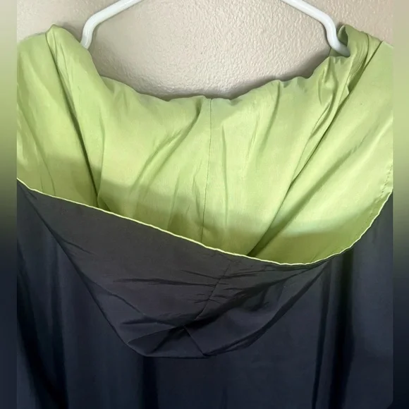 EUC Long Rain Hooded Jacket Reversible Black & Lime Green Coat - Women’s XL XXL - Picture 7 of 13
